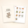 60 tarjetas de 3 partes: portada y tarjetas de animales